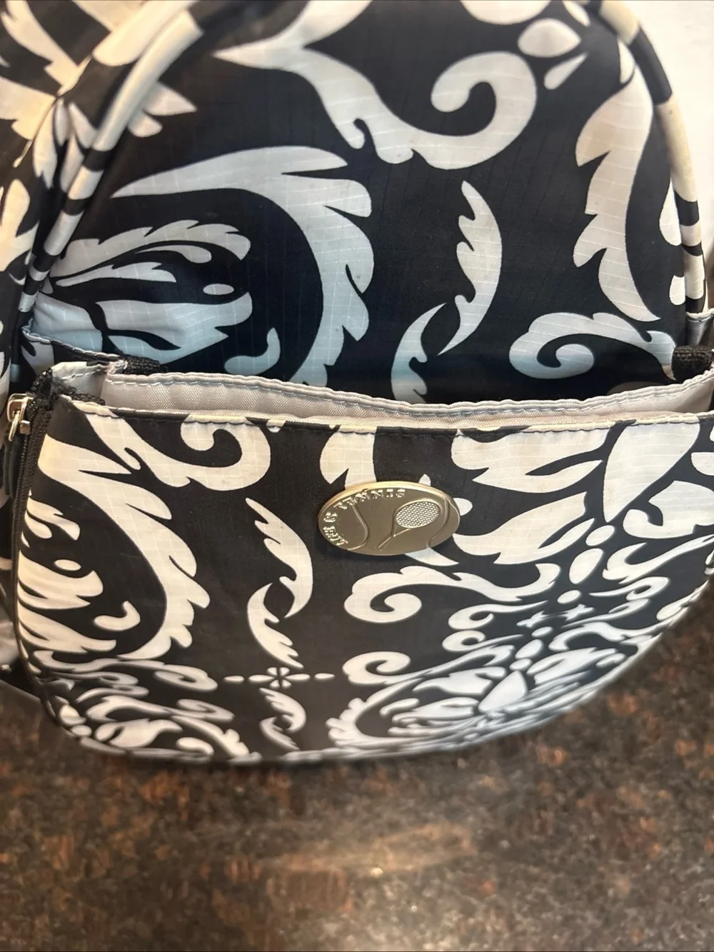 Life is Tennis Jetpac Black White Backpack Crossbody Travel Bag Jerome Jomash